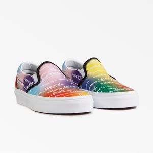 NWT VANS Slip on PRIDE Rainbow Love Sneakers men's 7.5 women's 9